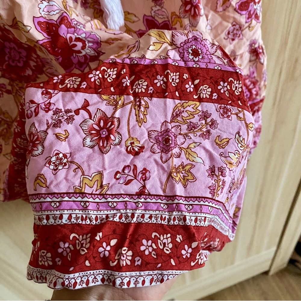 BOHO Floral Pink and Cream Dress With Tassel Detail 🌸 - Picture 11 of 14